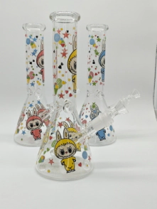 BONG DE VIDRIO LABUBU BRILLA OSCURIDAD 25CM