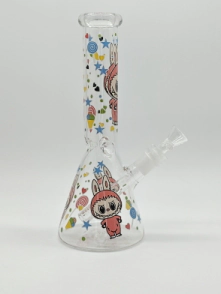 BONG DE VIDRIO LABUBU BRILLA OSCURIDAD 25CM